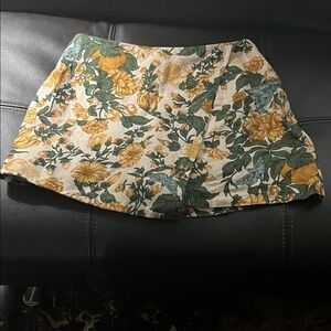 Abercrombie & Fitch Yellow and Green Floral Skort